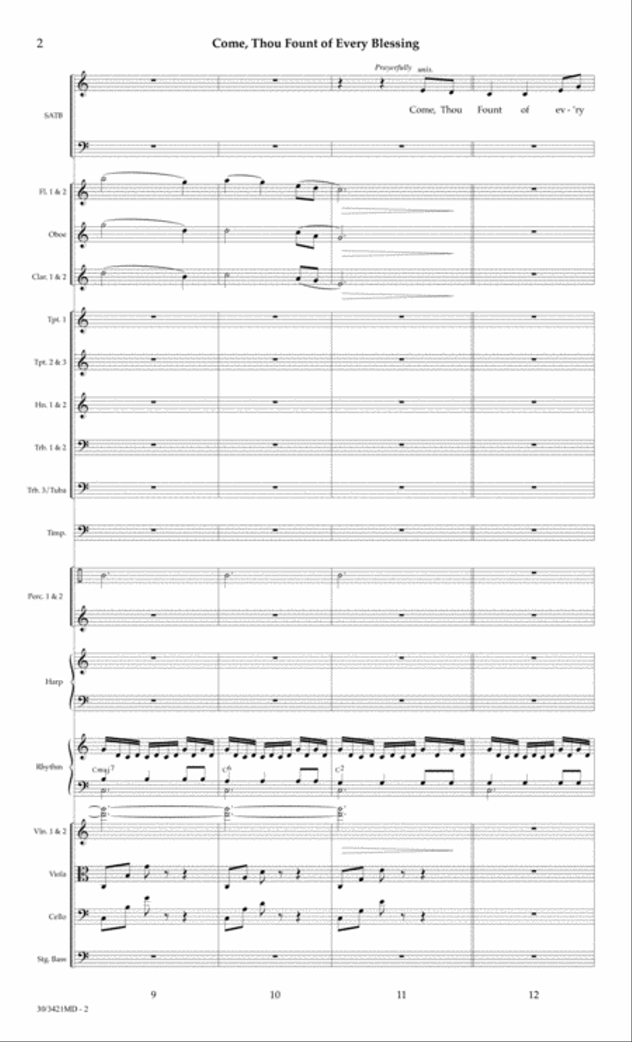 Come, Thou Fount of Every Blessing - Orchestral Score and Parts Choir scores gallery preview page 5