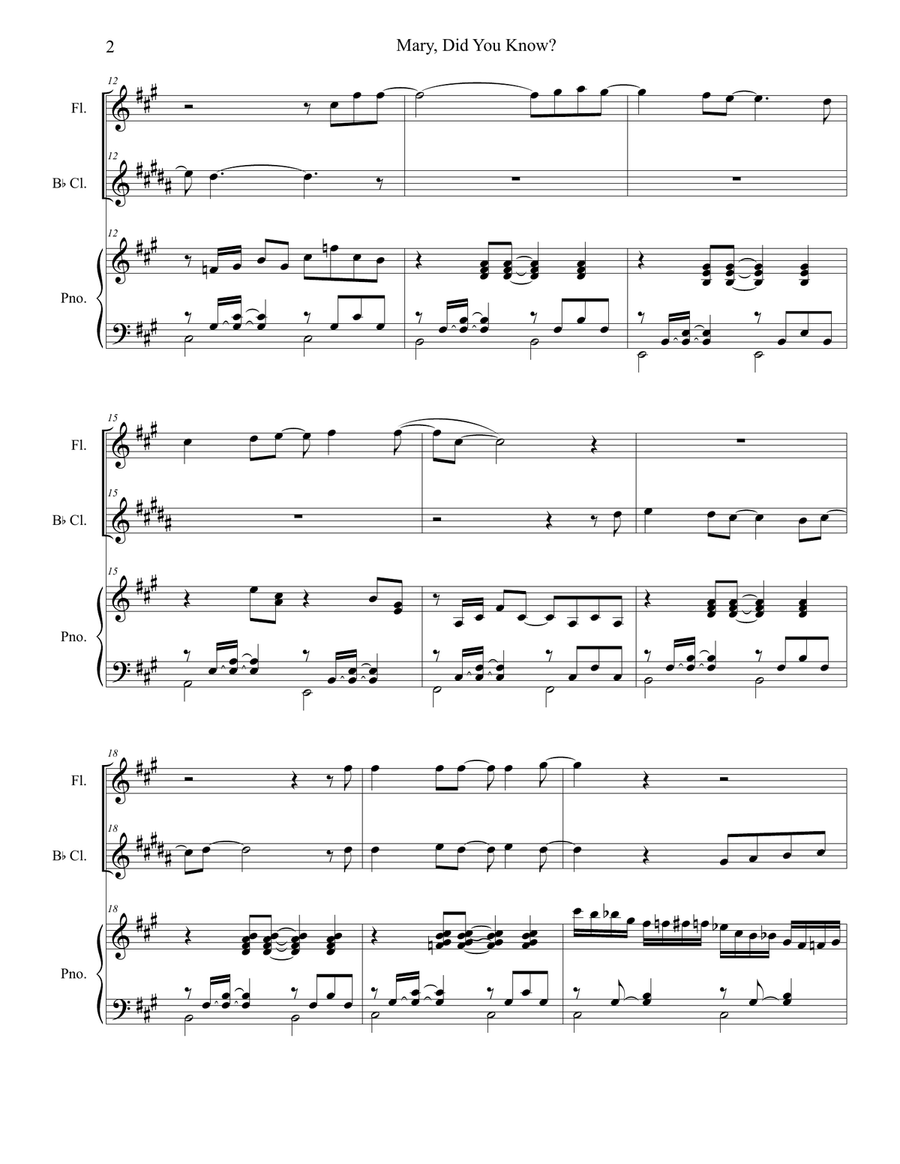 Mary, Did You Know? Mary, Did You Know? Woodwind Duet scores gallery preview page 2