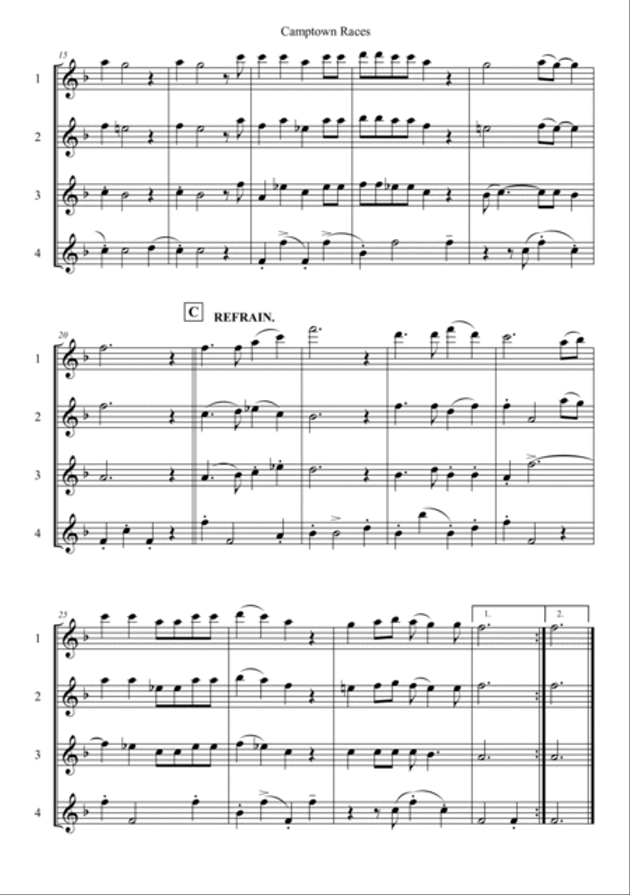 Camptown Races Camptown Races Woodwind Quartet scores gallery preview page 2