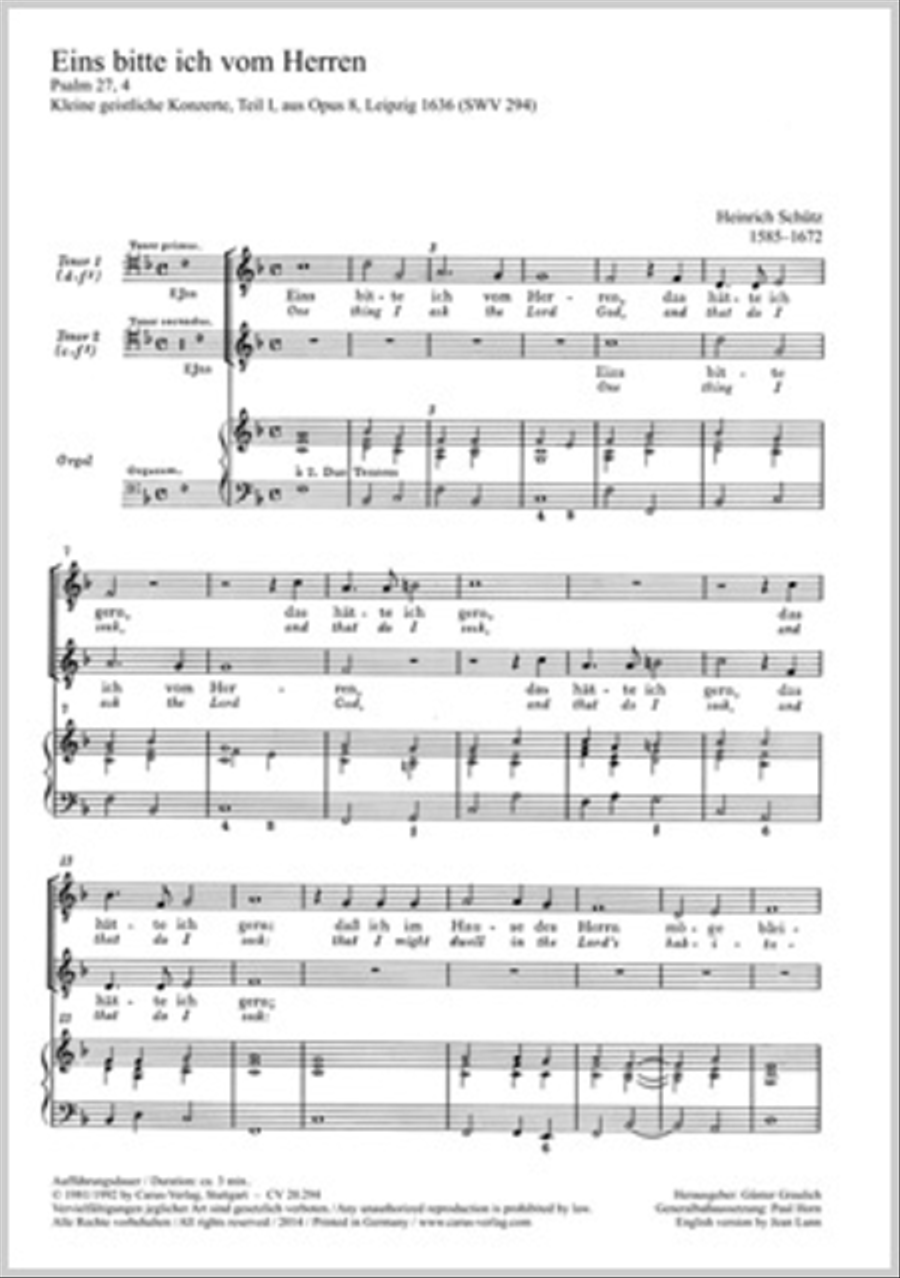 Our father (Eins bitte ich vom Herren) Voice scores gallery preview page 1