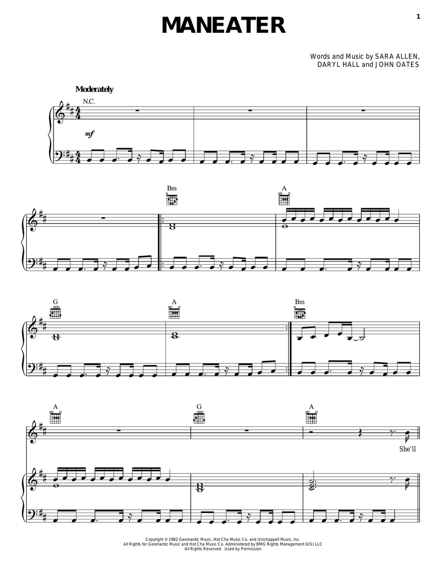 Maneater Maneater Acoustic Guitar scores gallery preview page 1
