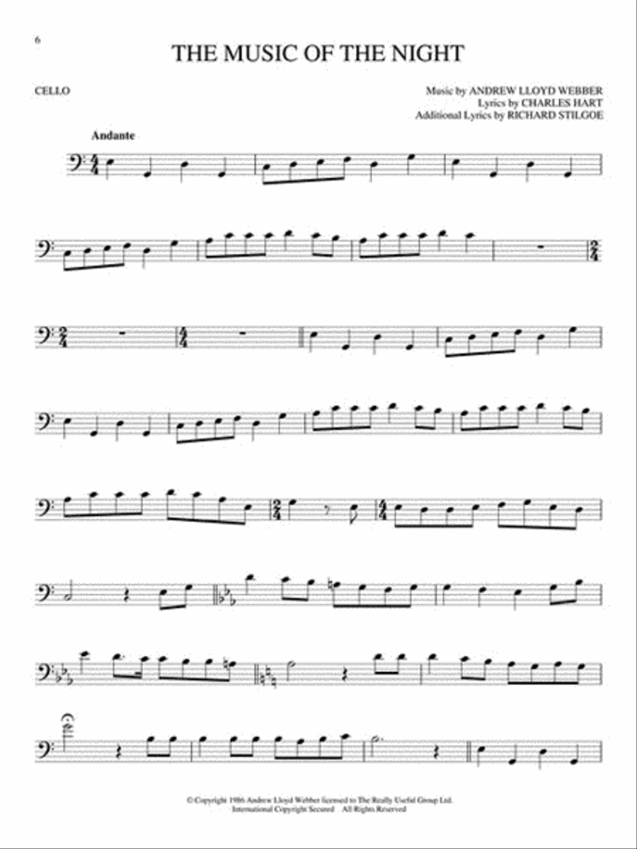 The Phantom of the Opera Cello scores gallery preview page 3