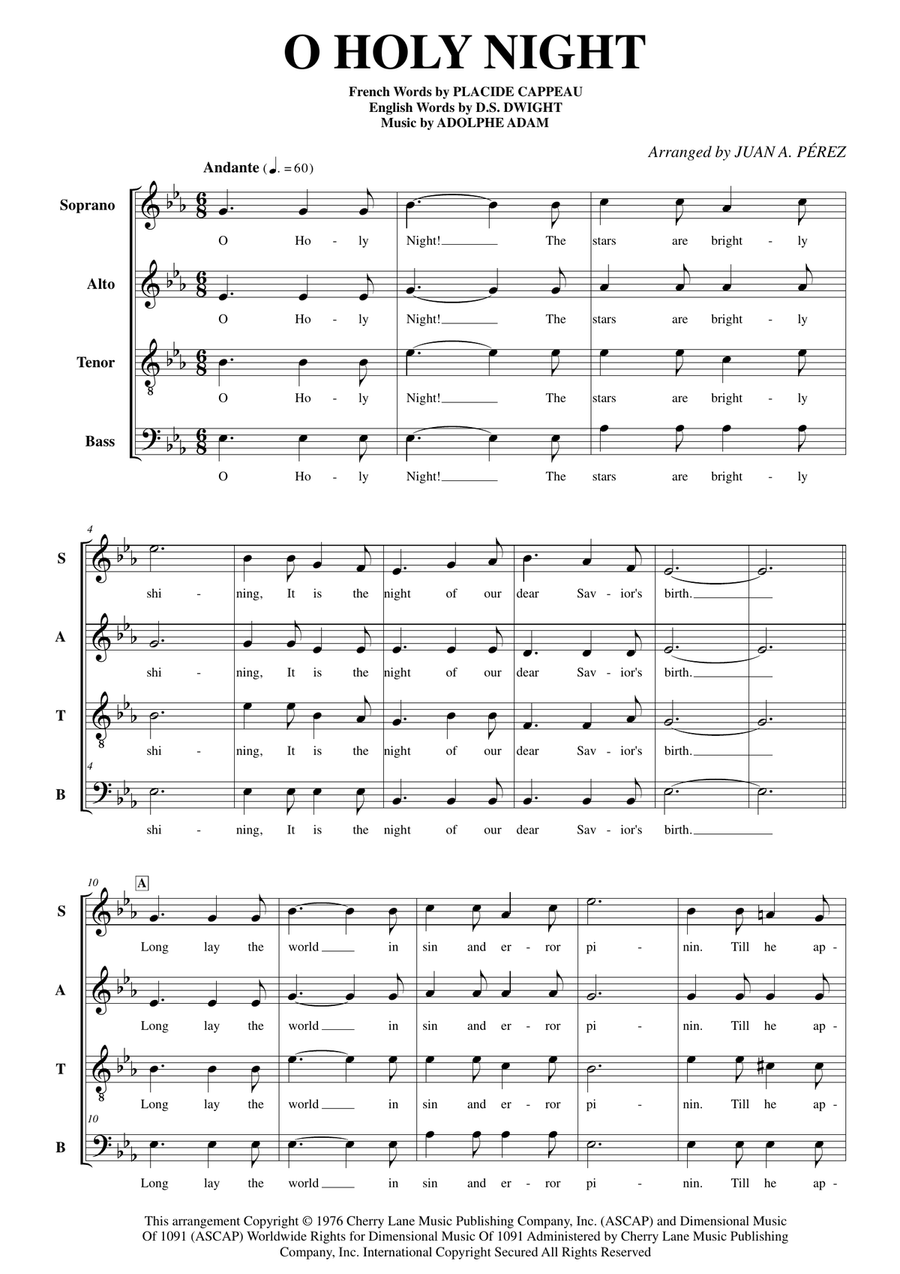 O Holy Night 4-Part scores gallery preview page 2