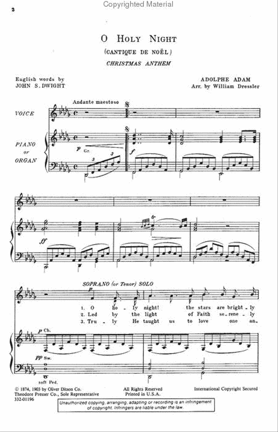 O Holy Night 4-Part scores gallery preview page 2