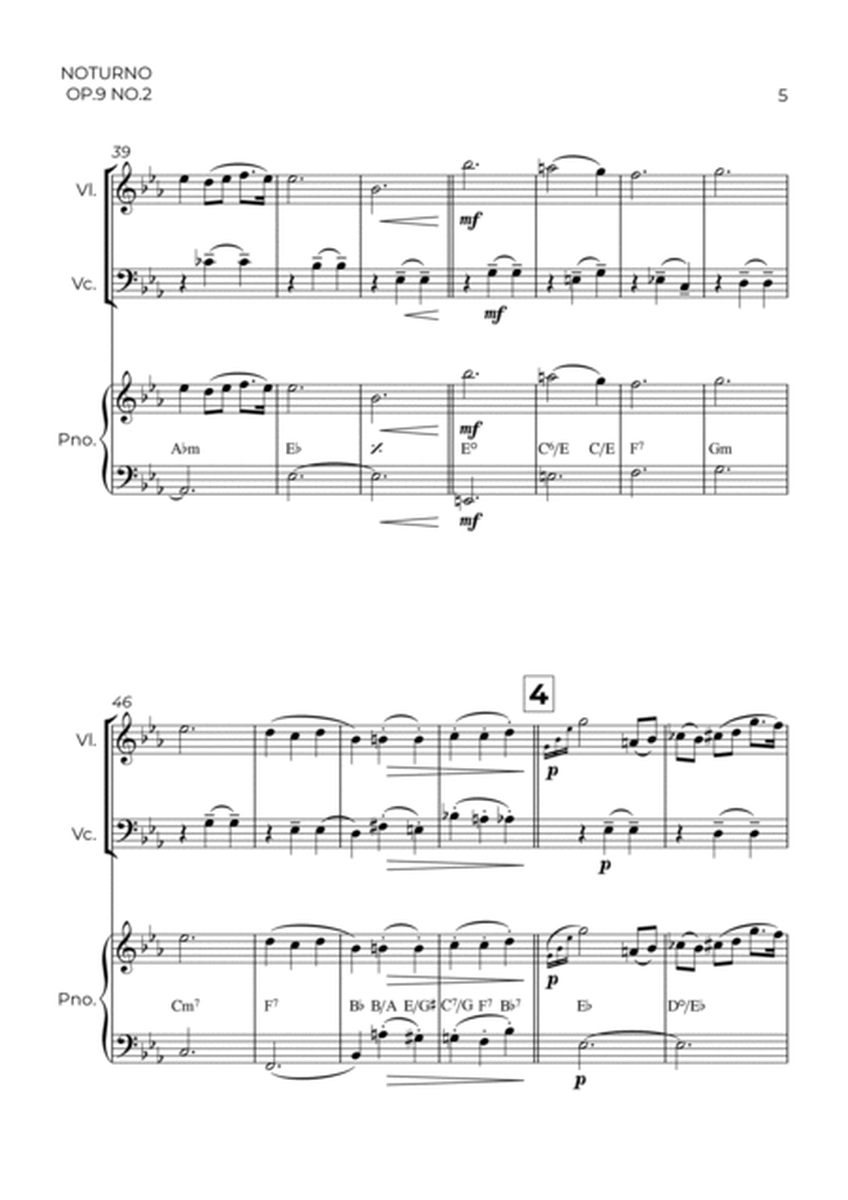 NOTURNO OP.9 NO.2 - CHOPIN - STRING PIANO TRIO (VIOLIN, CELLO & PIANO) image number null