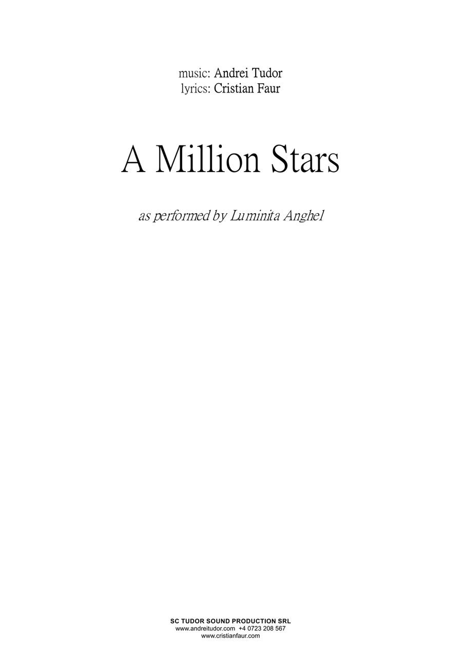 A Million Stars - Luminita Anghel (Andrei Tudor/Cristian Faur) Piano, Vocal scores gallery preview page 1