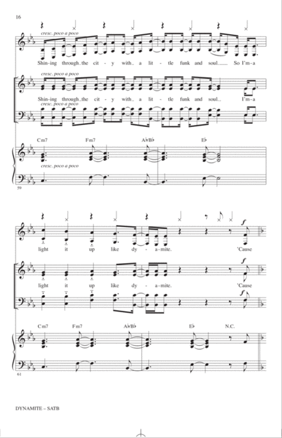 Dynamite (arr. Roger Emerson) 4-Part scores gallery preview page 15