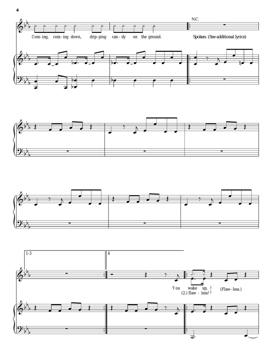 Flawless Piano, Vocal, Guitar scores gallery preview page 4