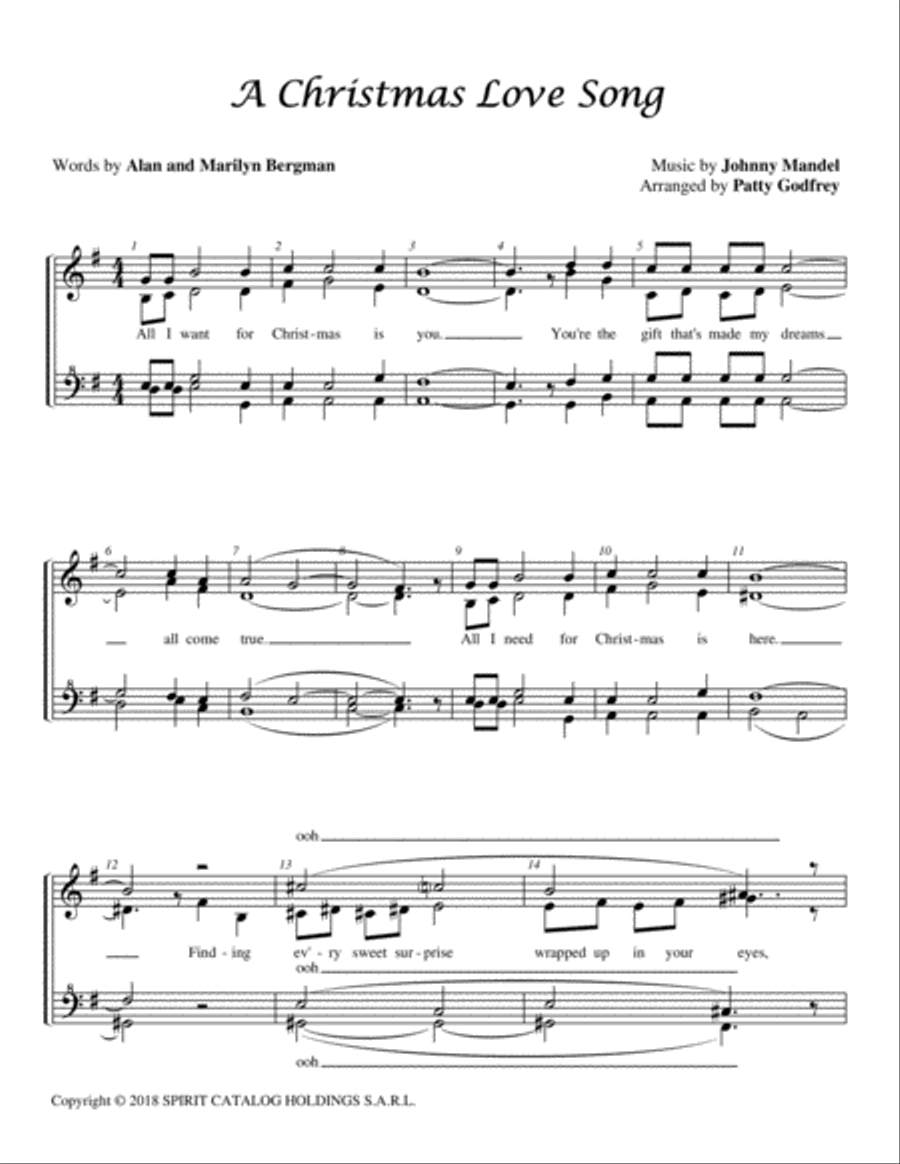 Christmas Love Song A A Cappella scores gallery preview page 1