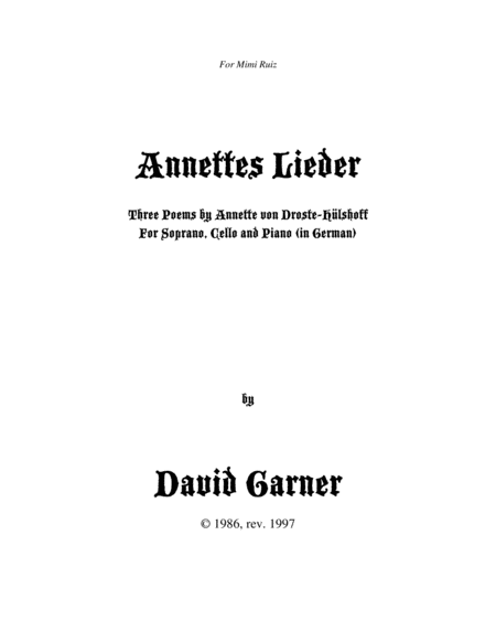 Annettes Lieder (Annette's Songs)
