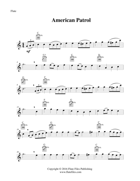 American Patrol - Flute Solo with Guitar Chords image number null