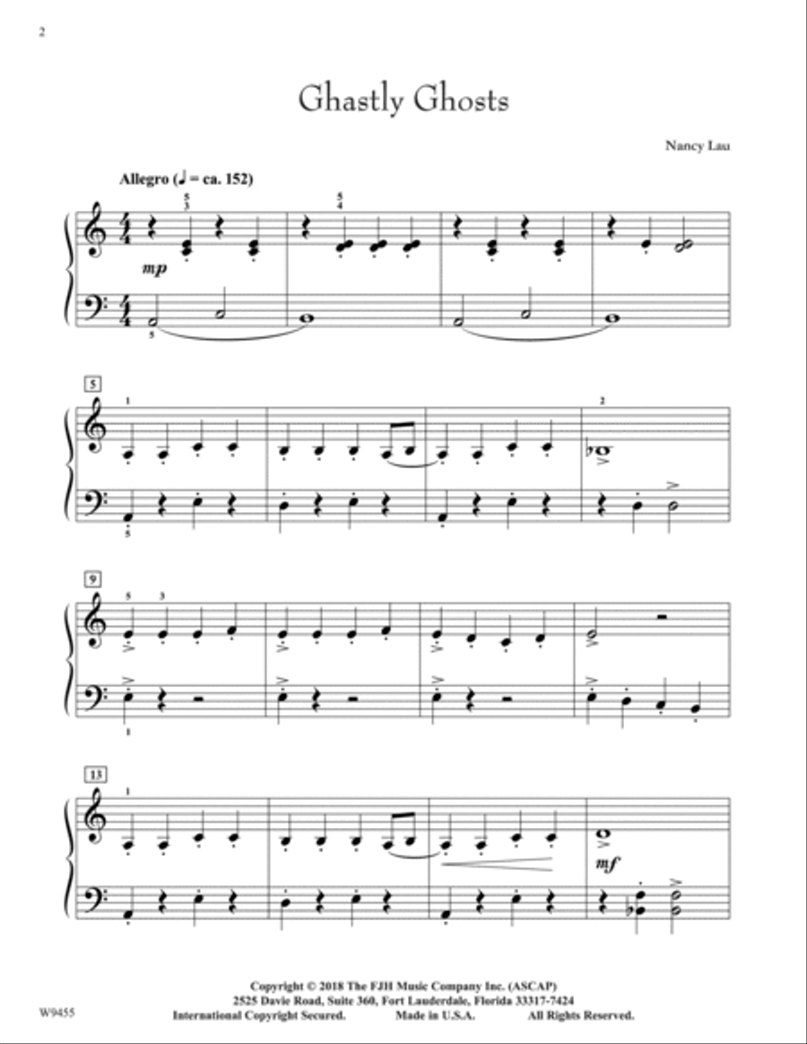 Ghastly Ghosts Piano Solo scores gallery preview page 2