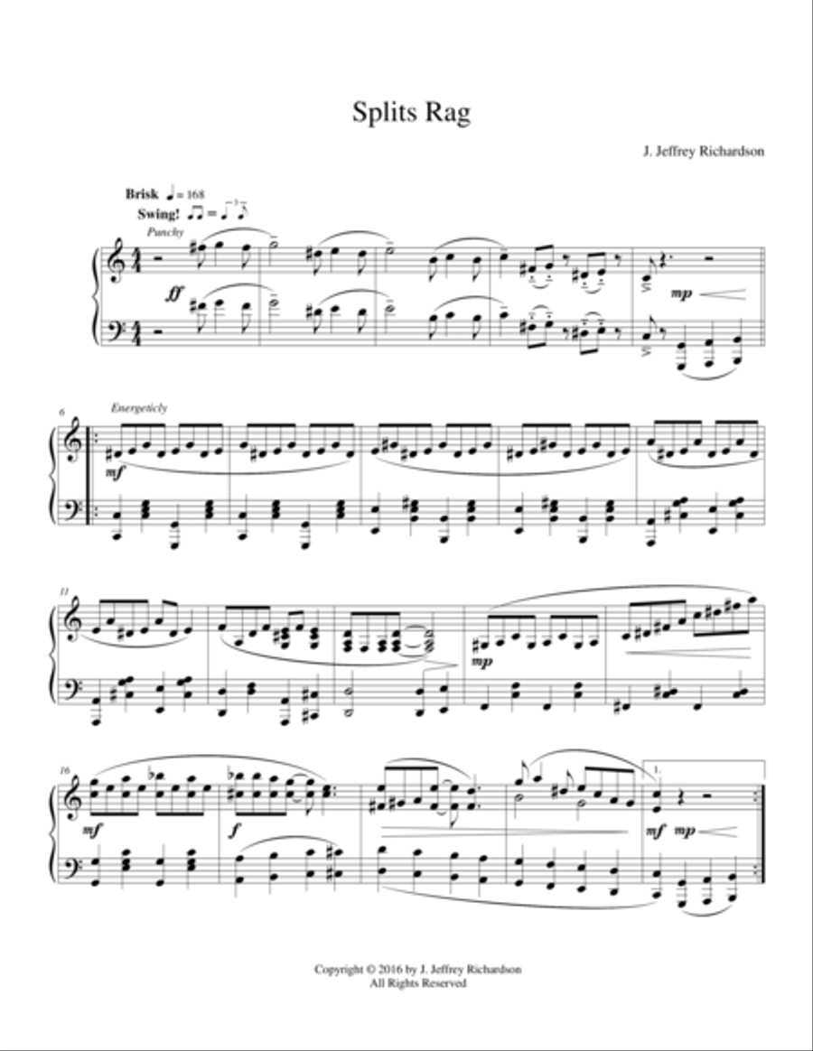 Splits Rag Splits Rag Piano Solo scores gallery preview page 2