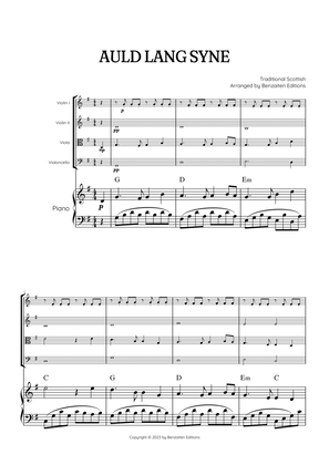 Auld Lang Syne • New Year's Anthem | String Quartet & Piano Accompaniment sheet music with chords