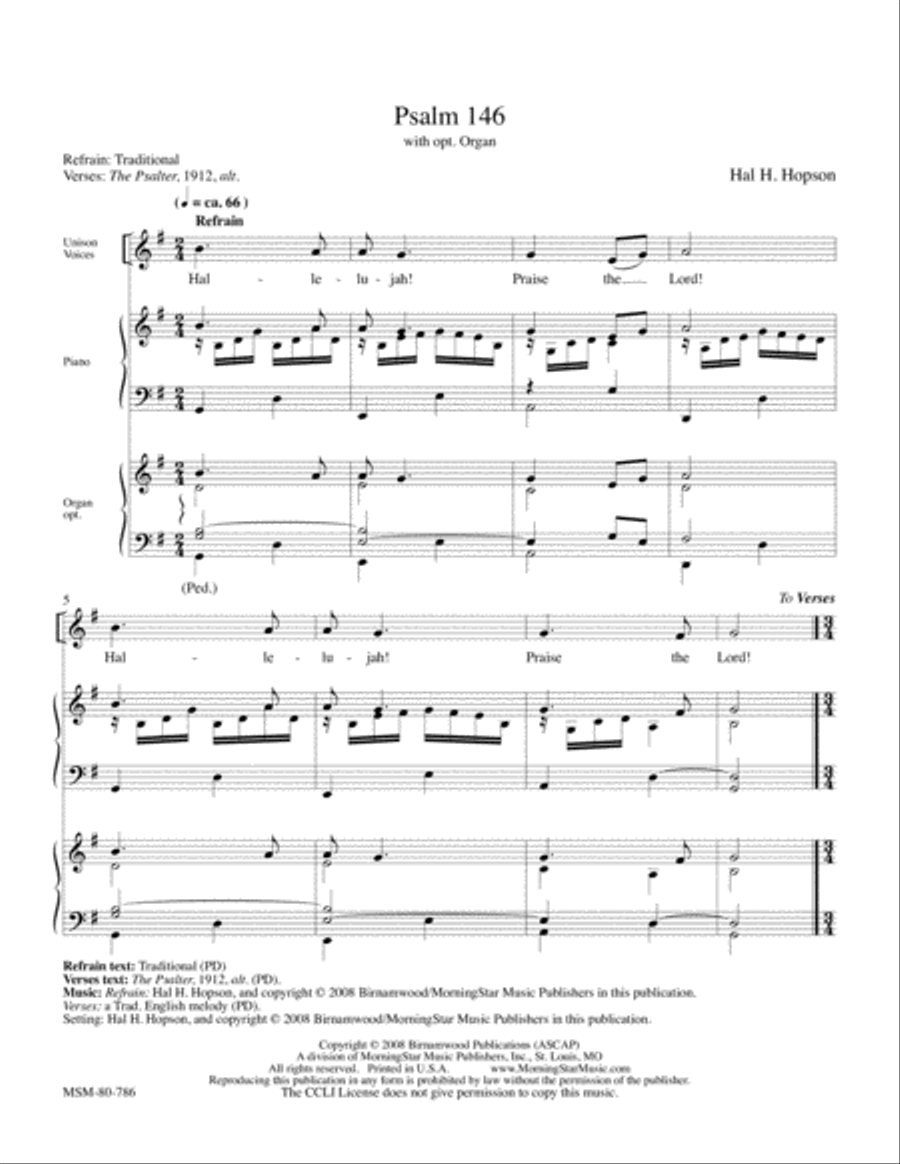 Psalm 146 4-Part scores gallery preview page 1