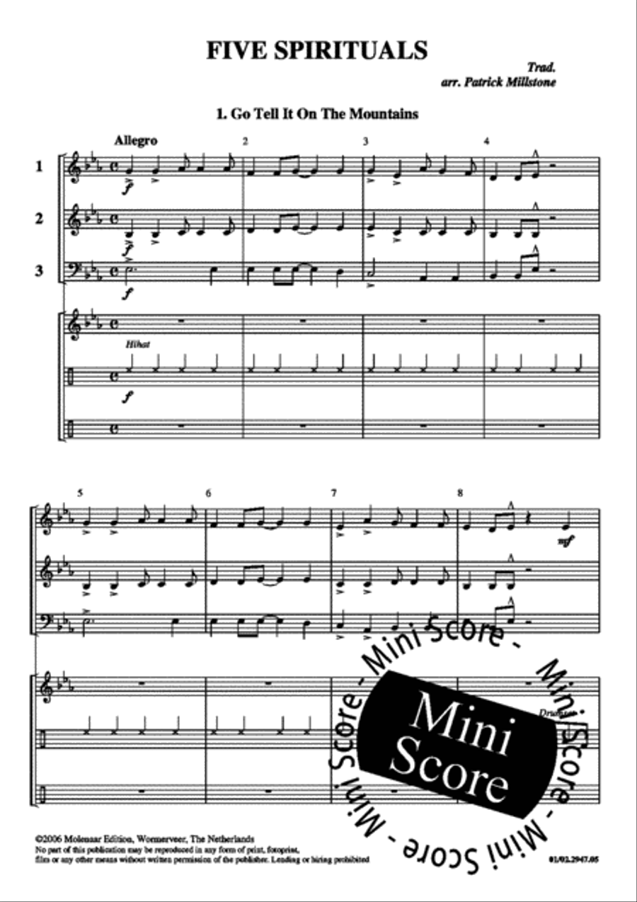 Five Spirituals Concert Band scores gallery preview page 5