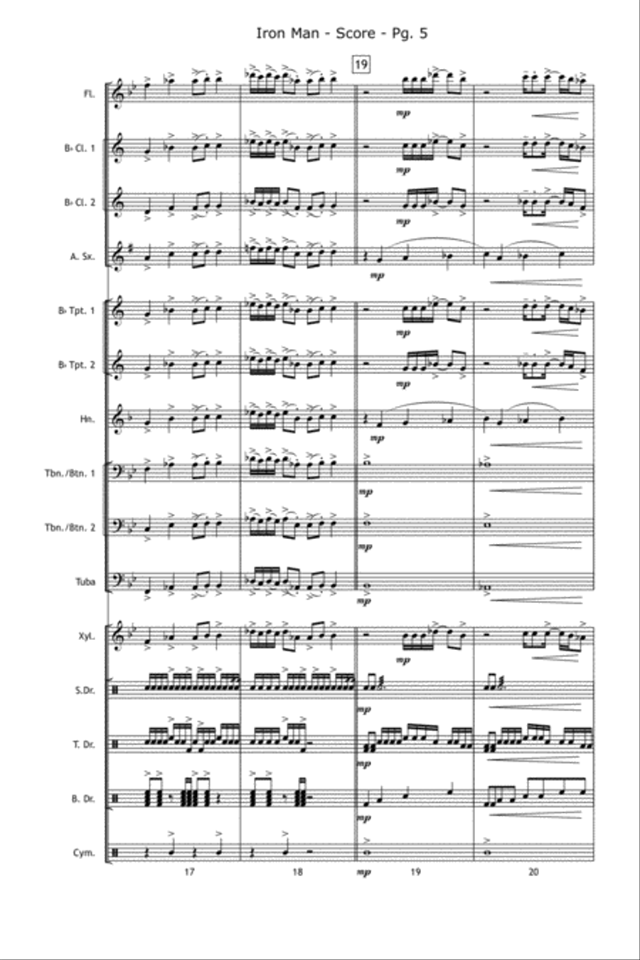 Iron Man Marching Band scores gallery preview page 6