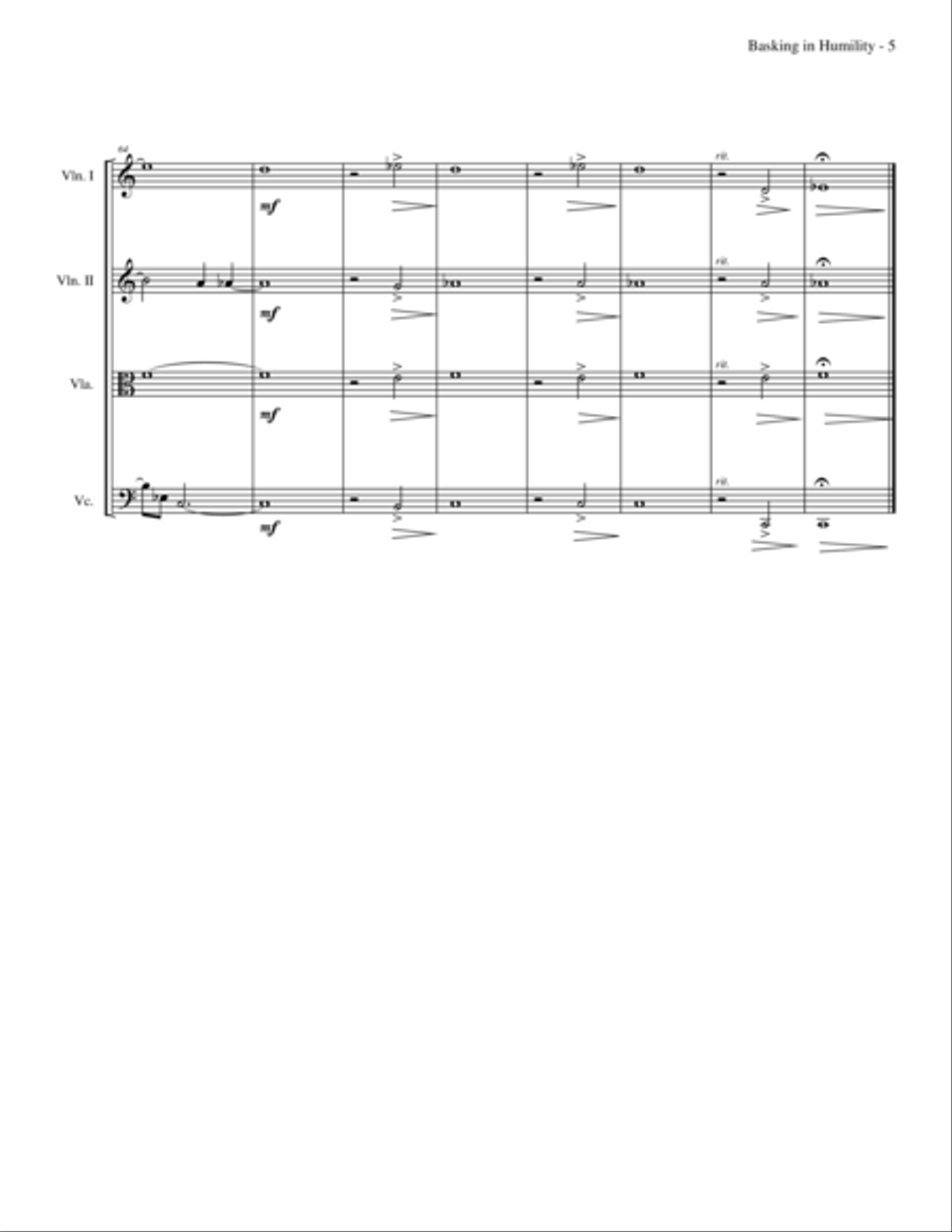 Basking in Humility String Quartet scores gallery preview page 6