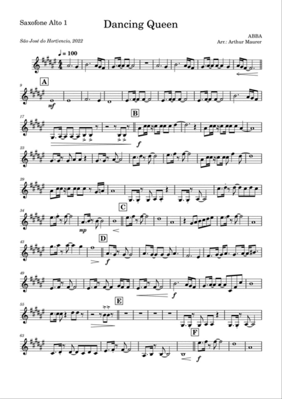 Dancing Queen Concert Band scores gallery preview page 5