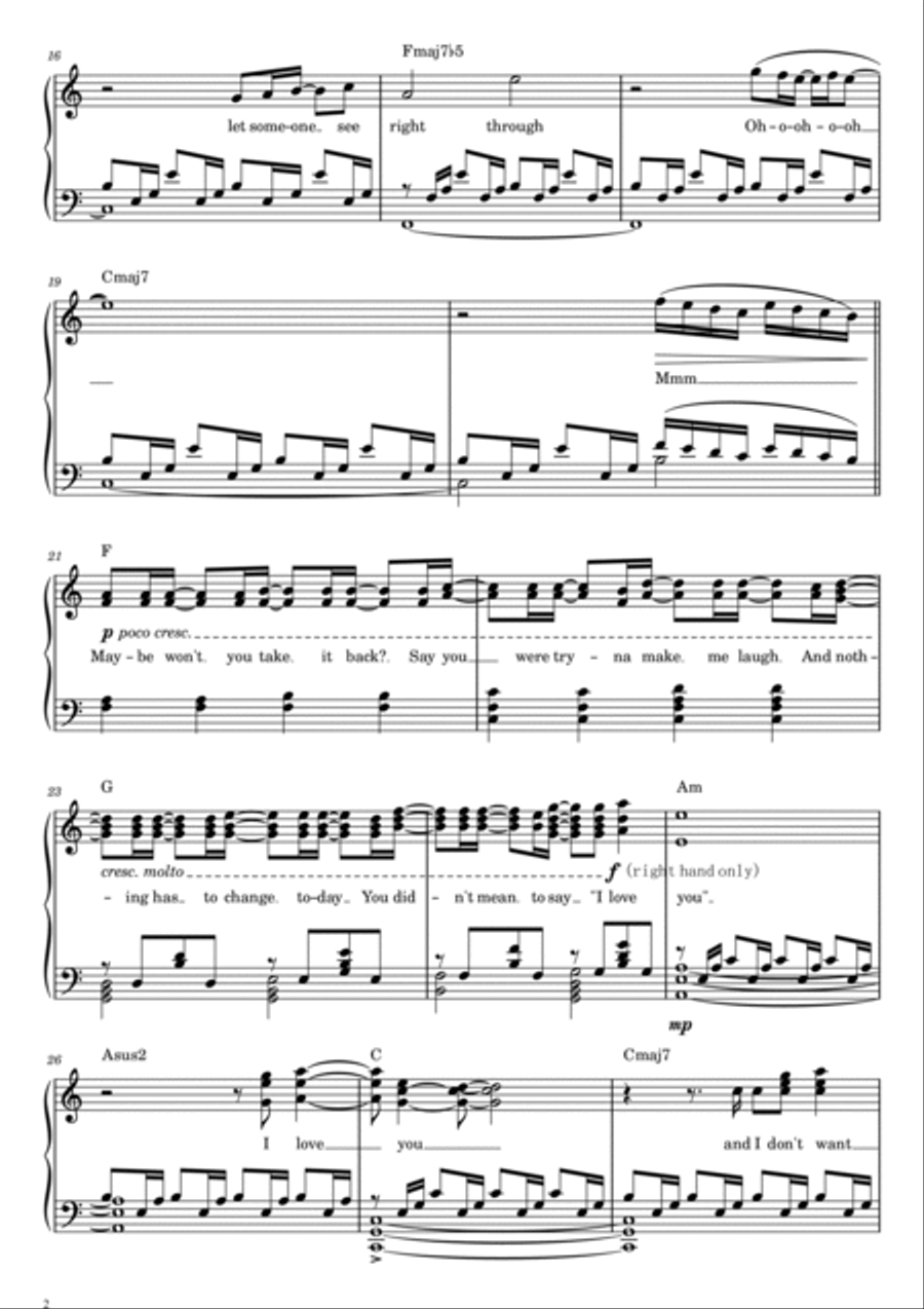 I Love You Piano Solo scores gallery preview page 2