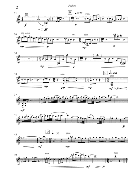 "Pathos" (2010), for string quartet String Quartet - Digital Sheet Music