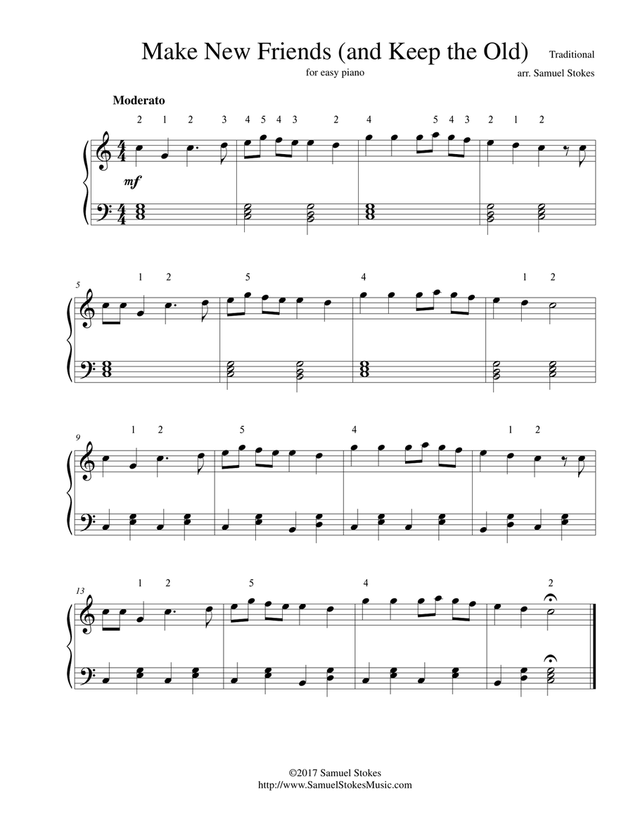Make New Friends (and Keep the Old) - for easy piano Piano Method scores gallery preview page 1