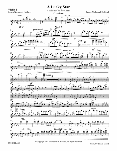 "A Lucky Star" A 1920s Musical, Individual Parts (String Parts)