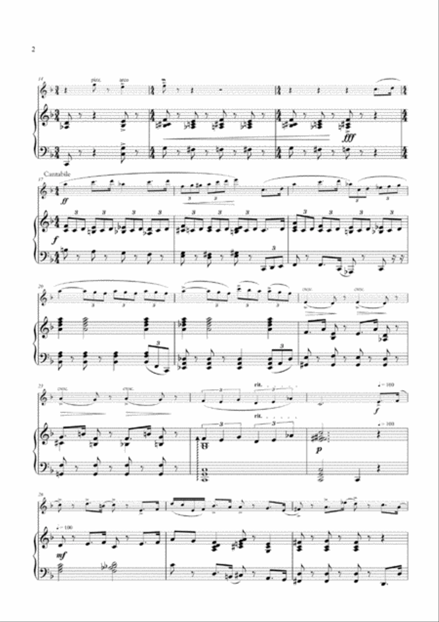 Preludio de un gato sobre la mesa Violin Solo scores gallery preview page 3