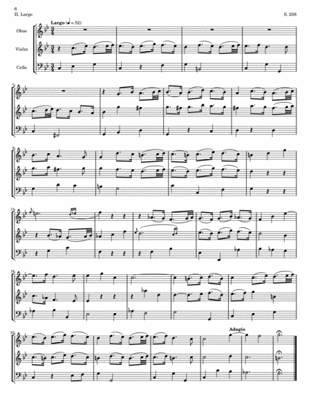 Heinichen Trio Sonata in C Minor for Oboe, Violin and B.C., S. 258 image number null