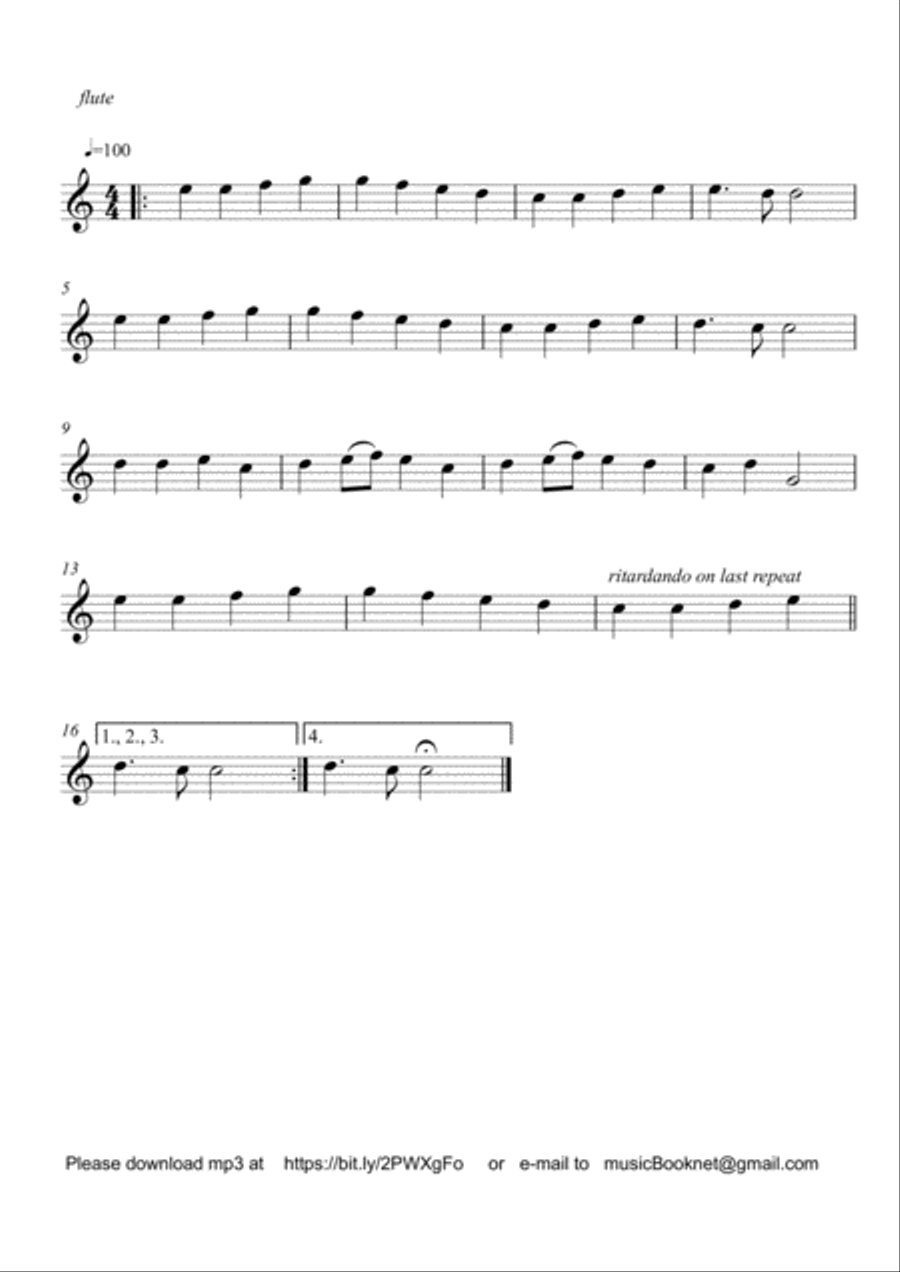 Joyful We Adore Thee flute guitar duet Flute scores gallery preview page 1