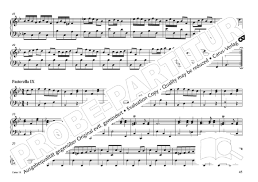 Pastoral music for organ, vol. 2: Germany, Bohemia, Austria, South Tyrol Organ Solo scores gallery preview page 46