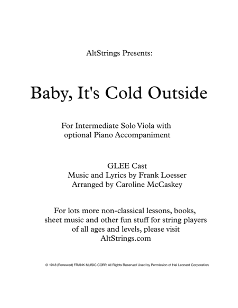 Baby, It's Cold Outside Baby, It's Cold Outside Viola scores gallery preview page 1