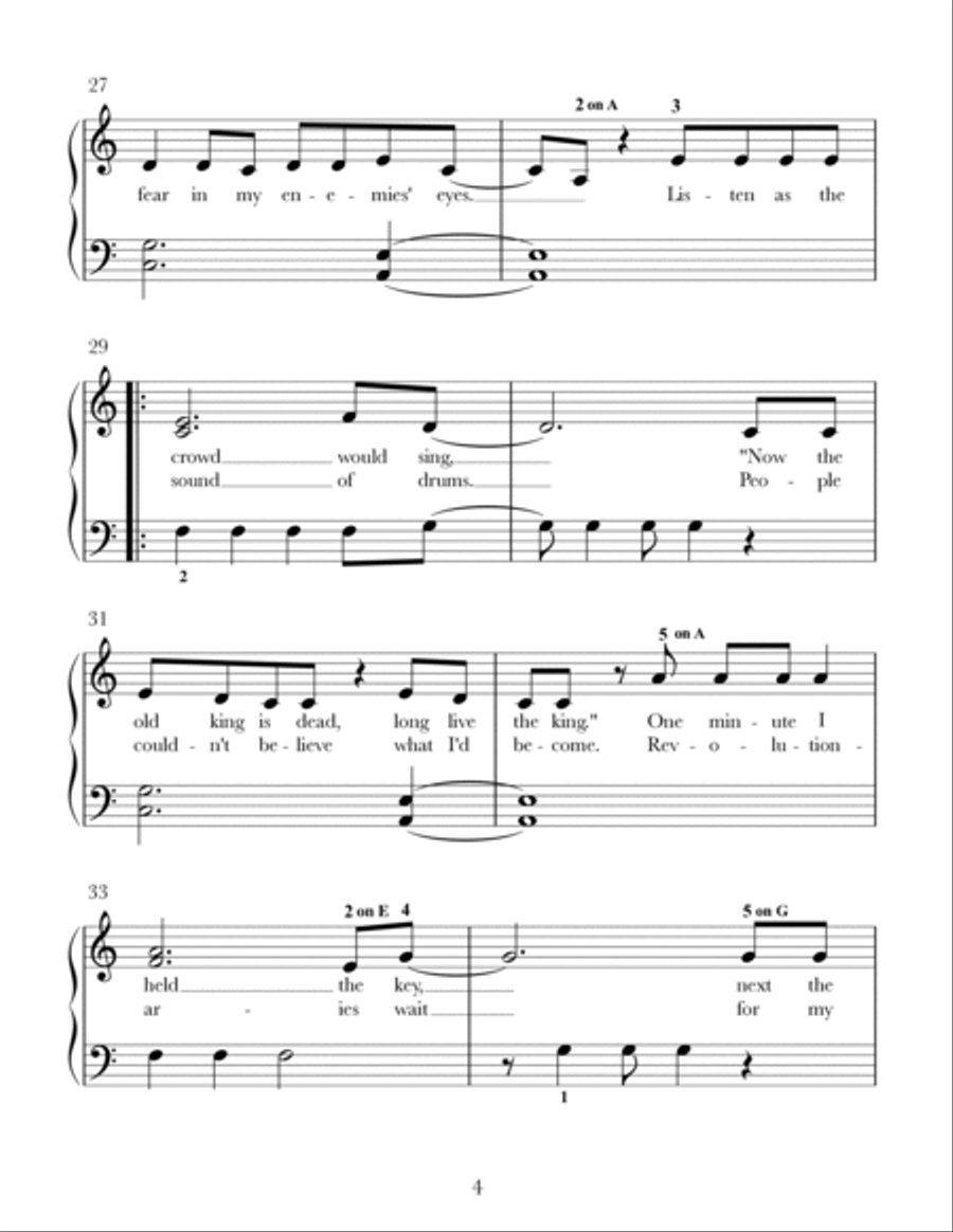 Viva La Vida Viva La Vida Easy Piano scores gallery preview page 4