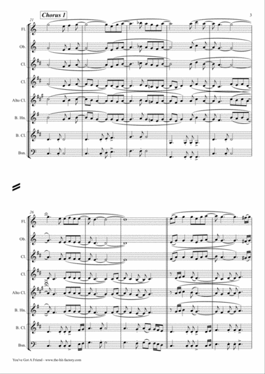 You've Got A Friend Woodwind Trio scores gallery preview page 3