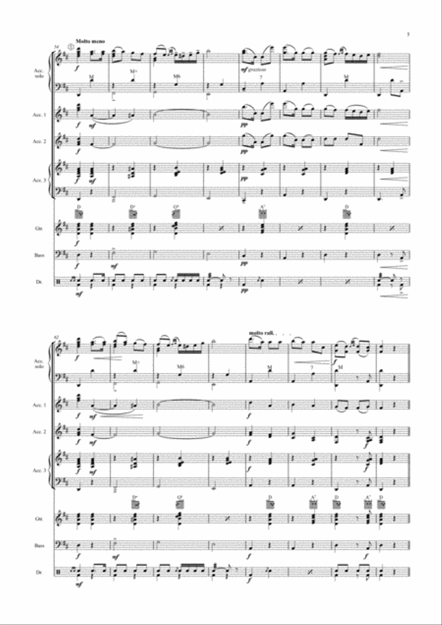Monti: Czardas (Accordian solo with Accordian Orchestra) Bass Voice scores gallery preview page 5
