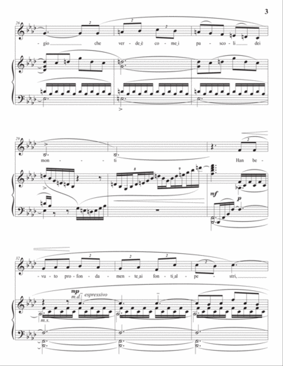 PIZZETTI: I pastori (transposed to F minor) Voice scores gallery preview page 4