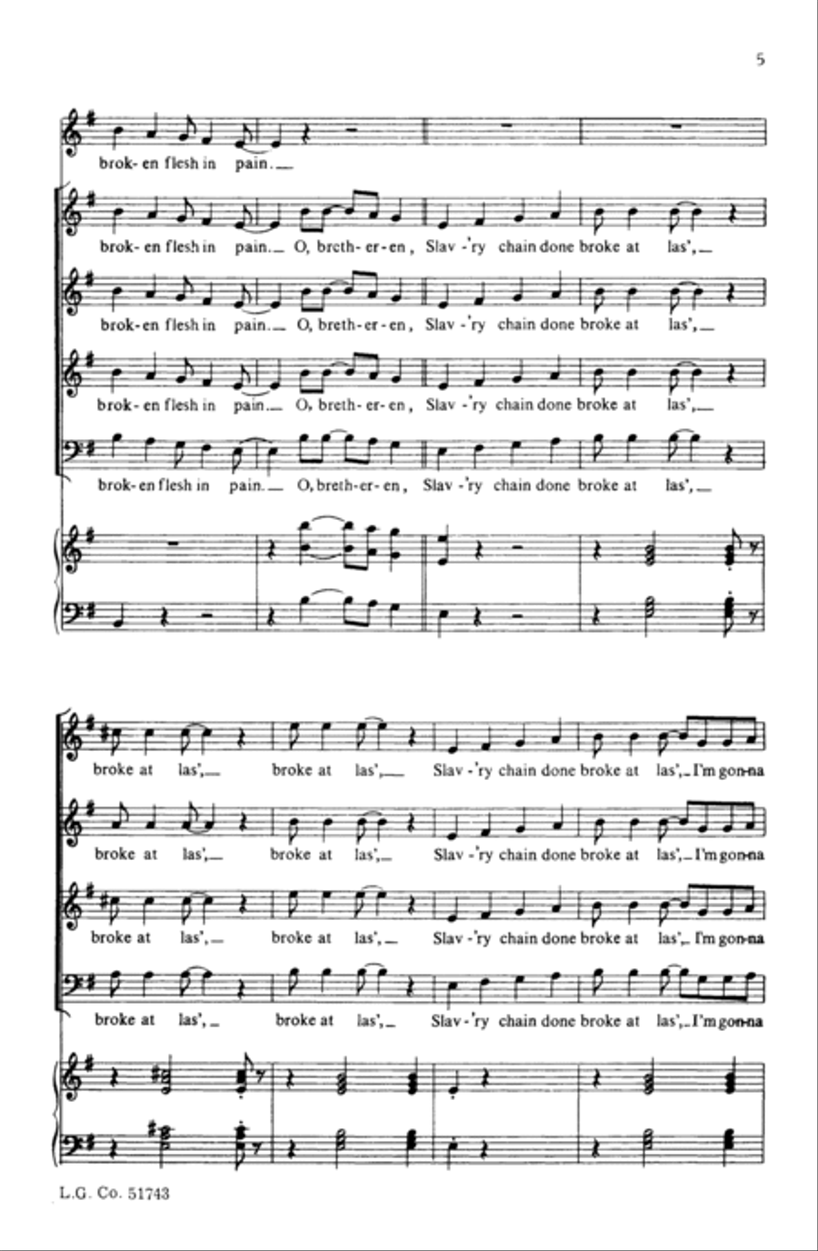Free, My Lord, Free at Las' 4-Part scores gallery preview page 23