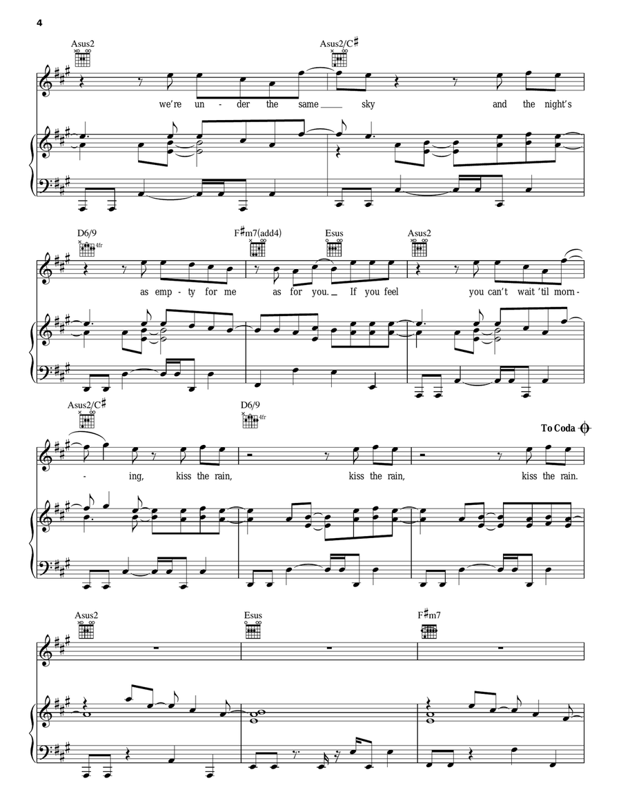 Kiss The Rain Kiss The Rain Piano, Vocal, Guitar scores gallery preview page 4