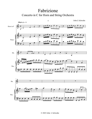 Fabrizione - Concerto in C for Horn and Piano