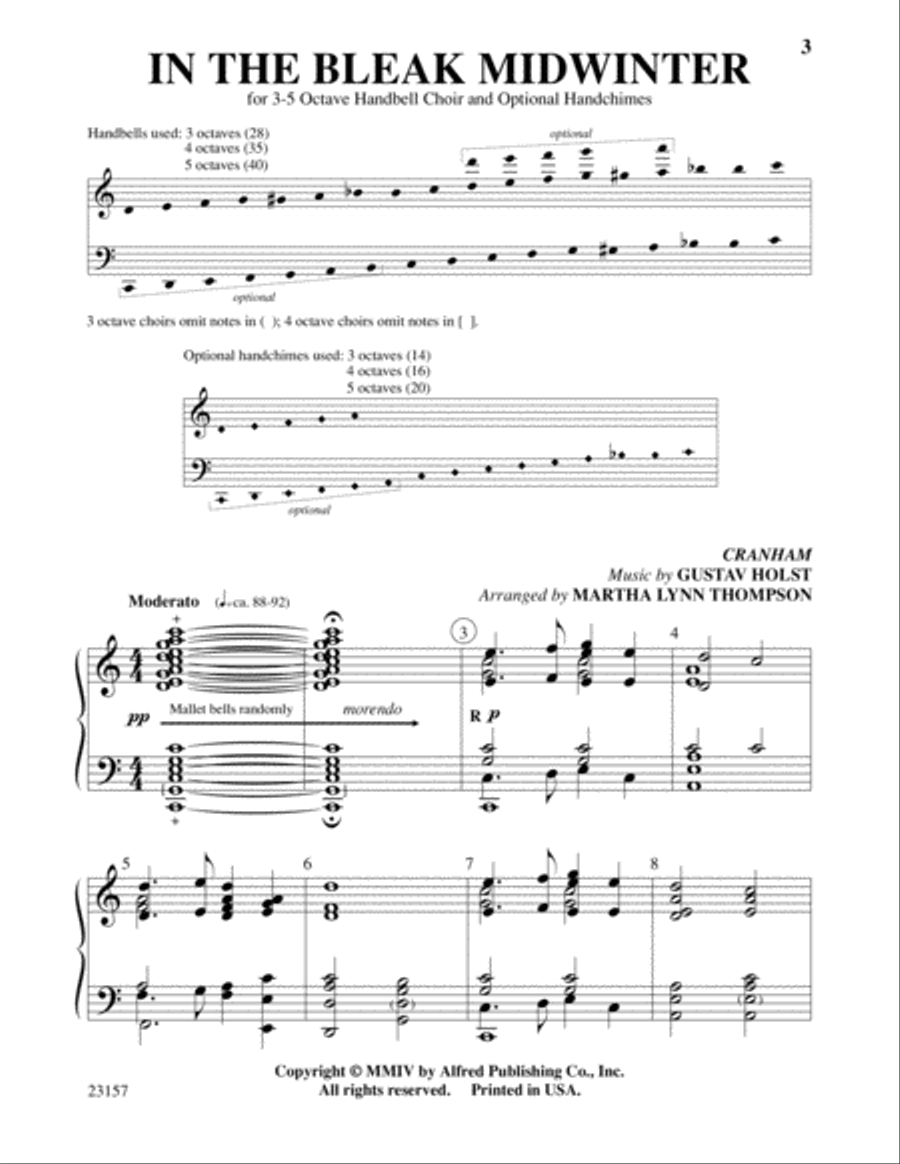 In the Bleak Midwinter Handbell Choir scores gallery preview page 2