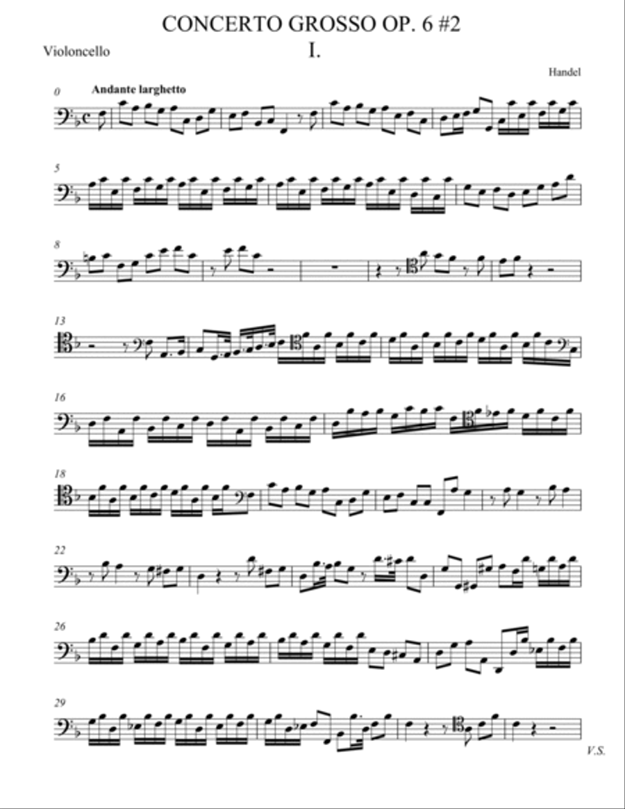 Concerto Grosso Op. 6 #2 Movement I String Orchestra scores gallery preview page 3