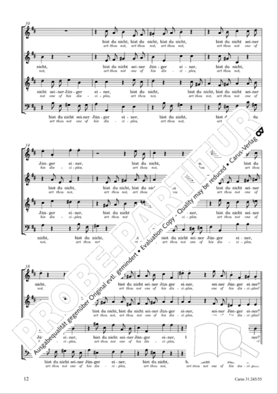 St. John Passion (Johannes-Passion) 4-Part scores gallery preview page 13