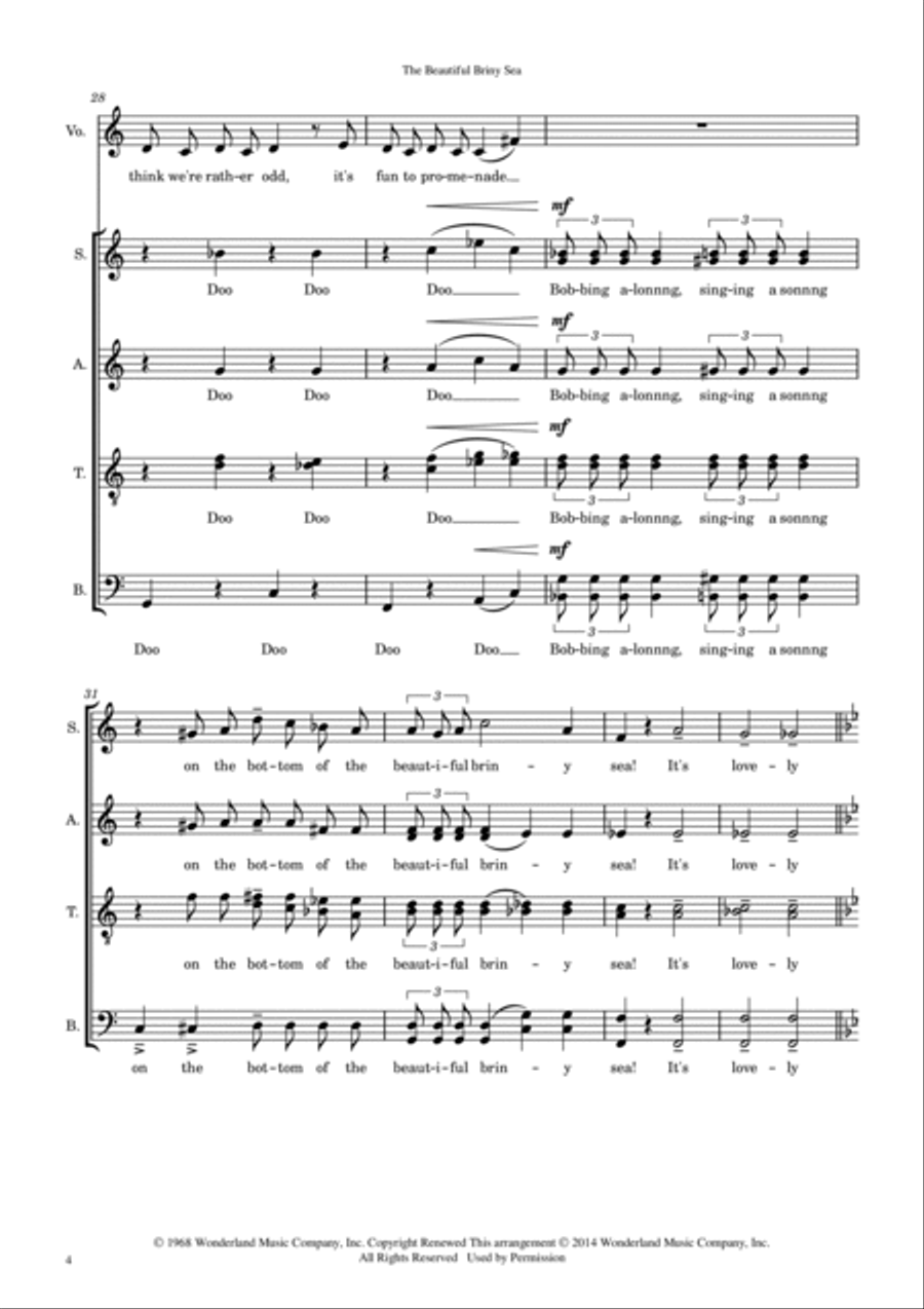 The Beautiful Briny Sea 4-Part scores gallery preview page 4