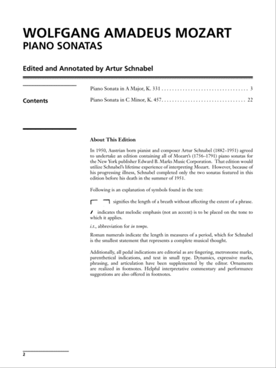 Piano Sonatas, K. 331 & K. 457 Piano Solo scores gallery preview page 2