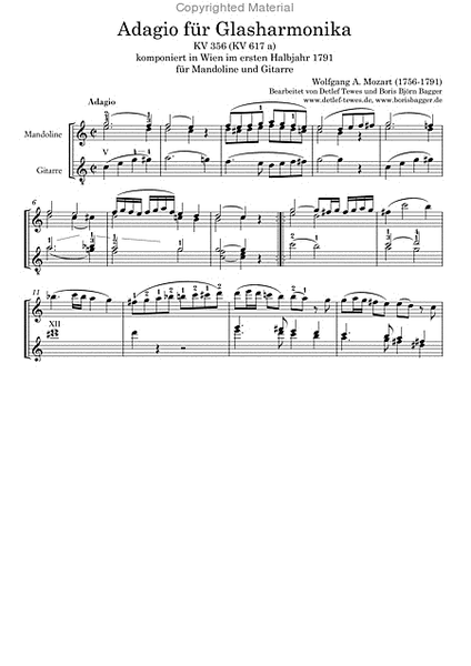 Adagio fur Glasharmonika, KV 356 (KV 617 a)