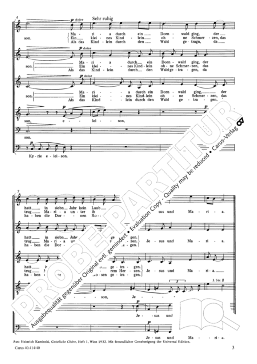 Drei Weihnachtschorsatze von Brahms, Distler und Kaminski Score scores gallery preview page 4