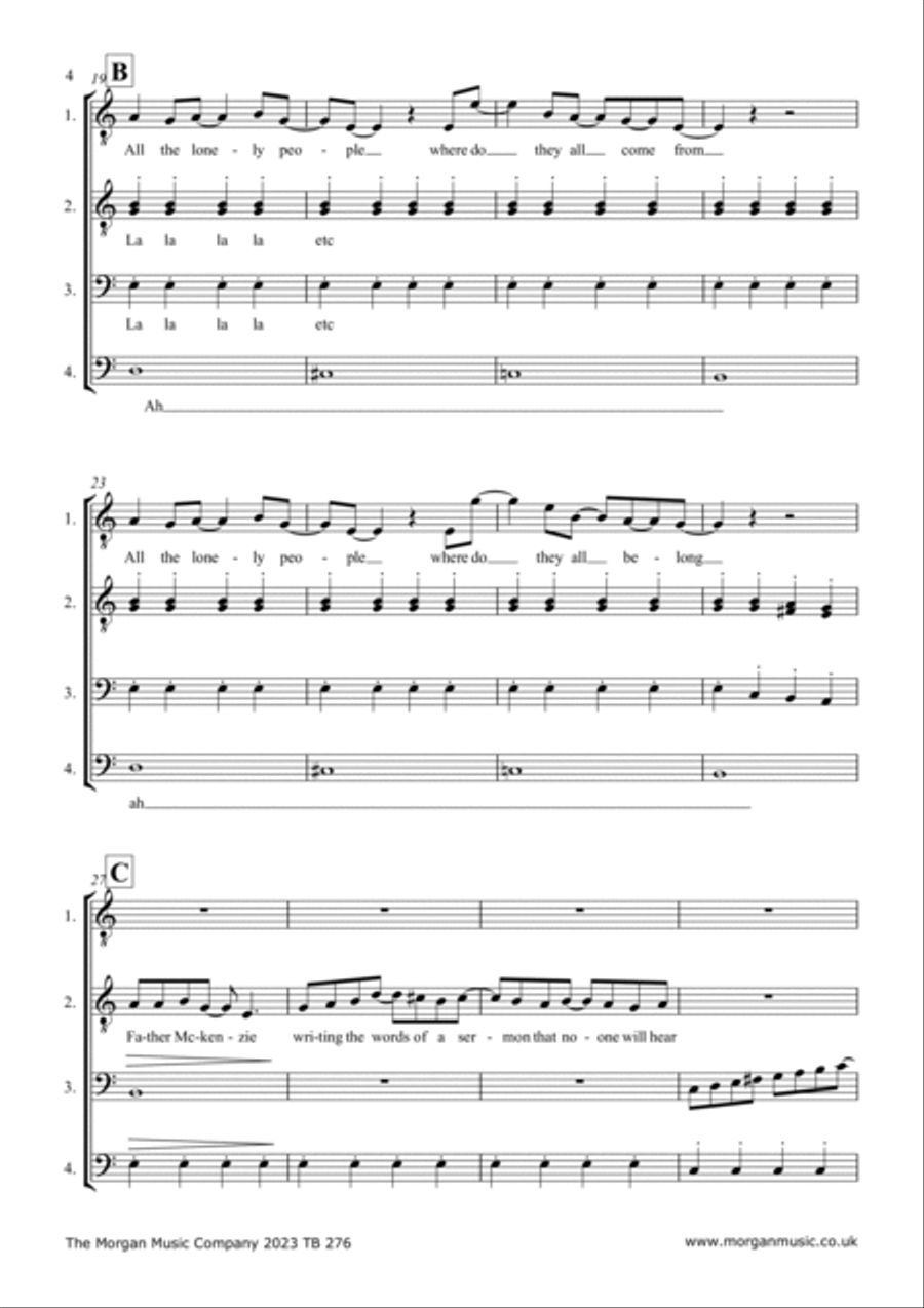 Eleanor Rigby Eleanor Rigby TTBB scores gallery preview page 4