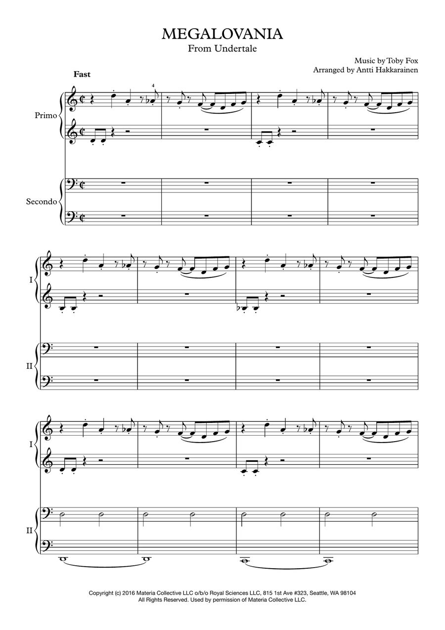 MEGALOVANIA (from Undertale) Easy Piano scores gallery preview page 2