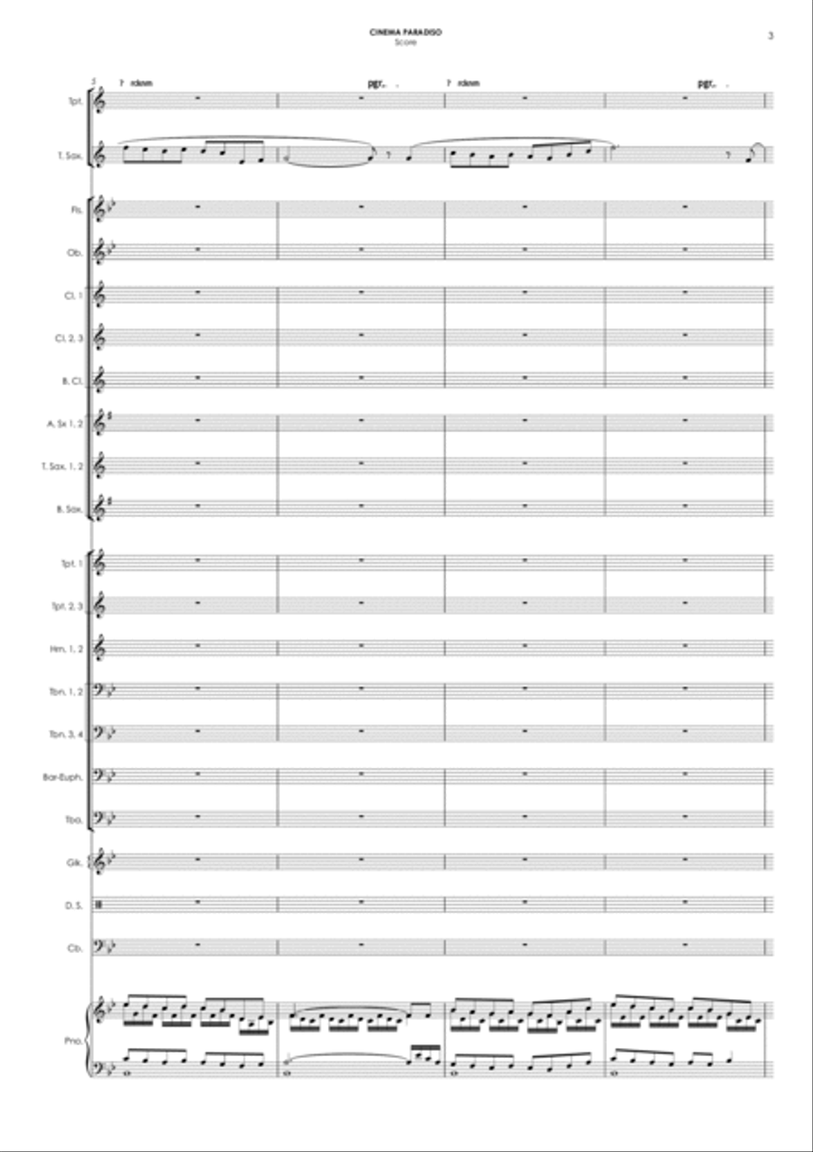 Love Theme (tema D'amore) Concert Band scores gallery preview page 3