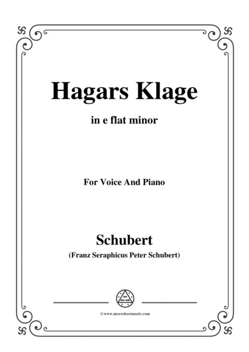 Schubert-Hagars Klage(Hagar's Lament),D.5,in e flat minor,for Voice&Piano image number null
